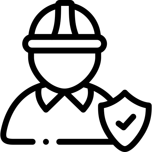 Symbol von einer Person mit Schutzhelm auf dem Kopf